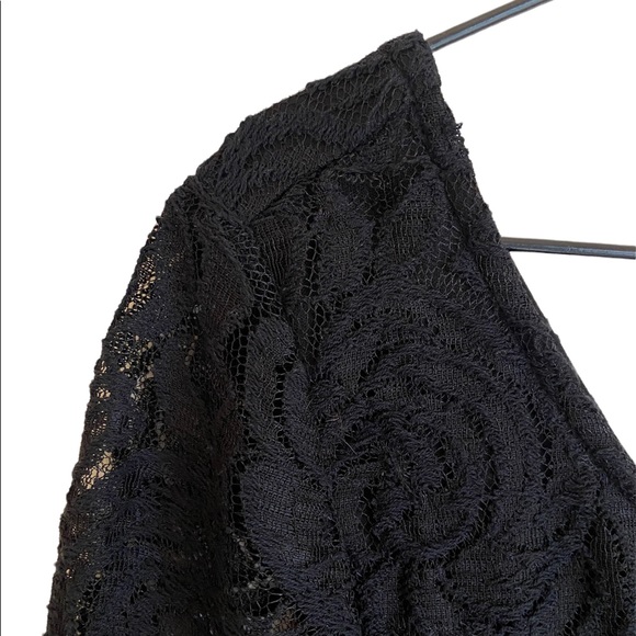 XHILARATION BLACK LACE SHORT SLEEVE MINI DRESS, SIZE MEDIUM - Picture 8 of 9